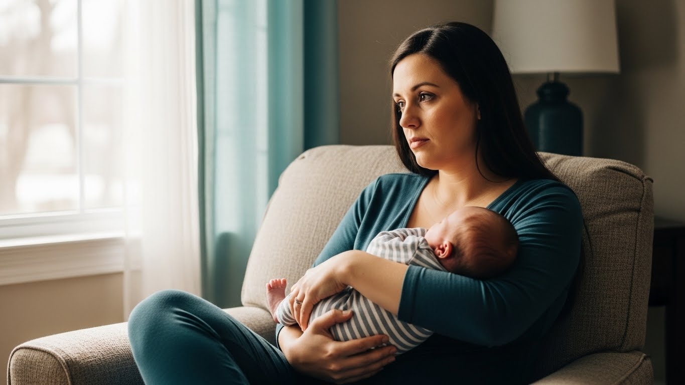A specialist-backed guide to postpartum depression recovery, showing clinical support for new mothers experiencing perinatal mood disorders.