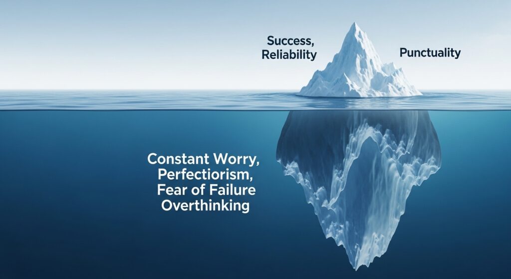 image showing what its like being a person with high functioning anxiety