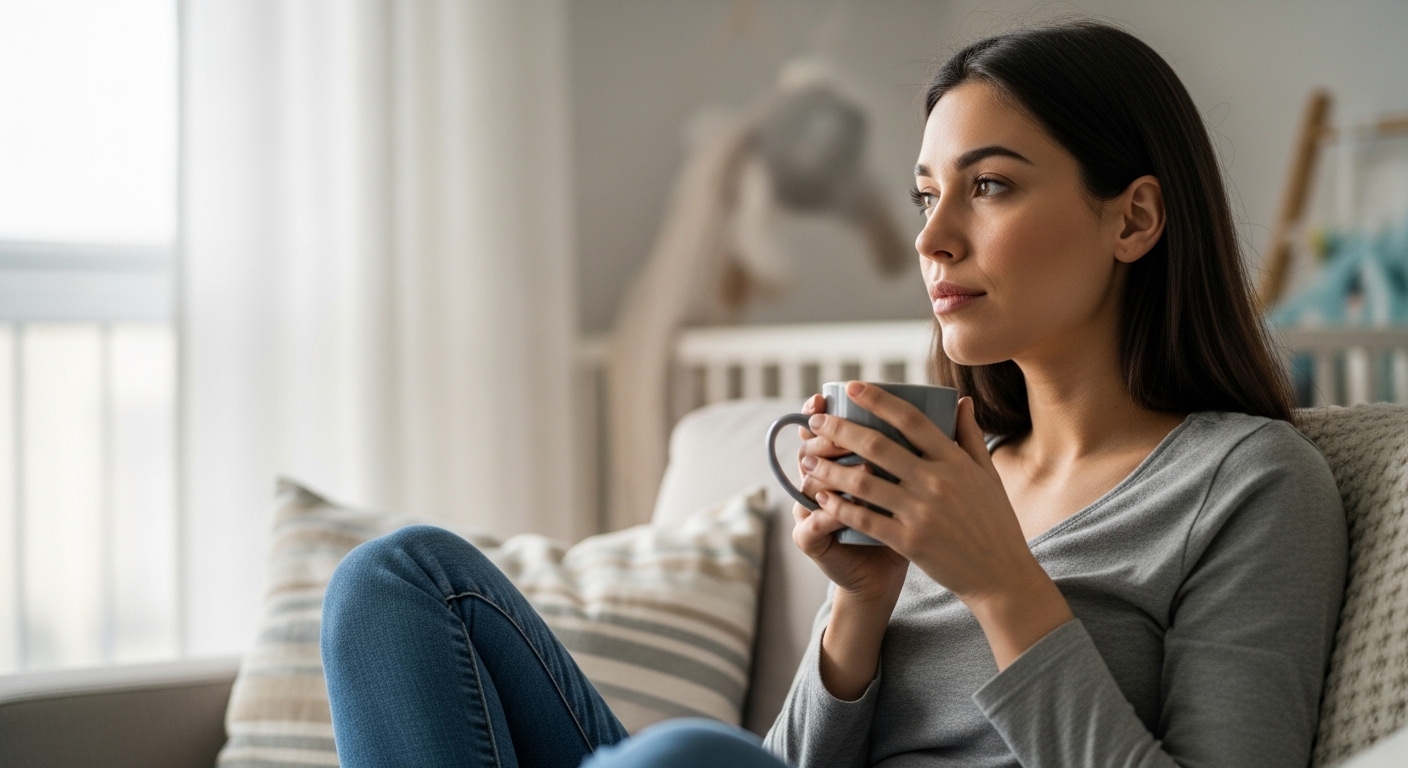 A mother in Newmarket experiencing postpartum anxiety and the pressure of perfectionism.